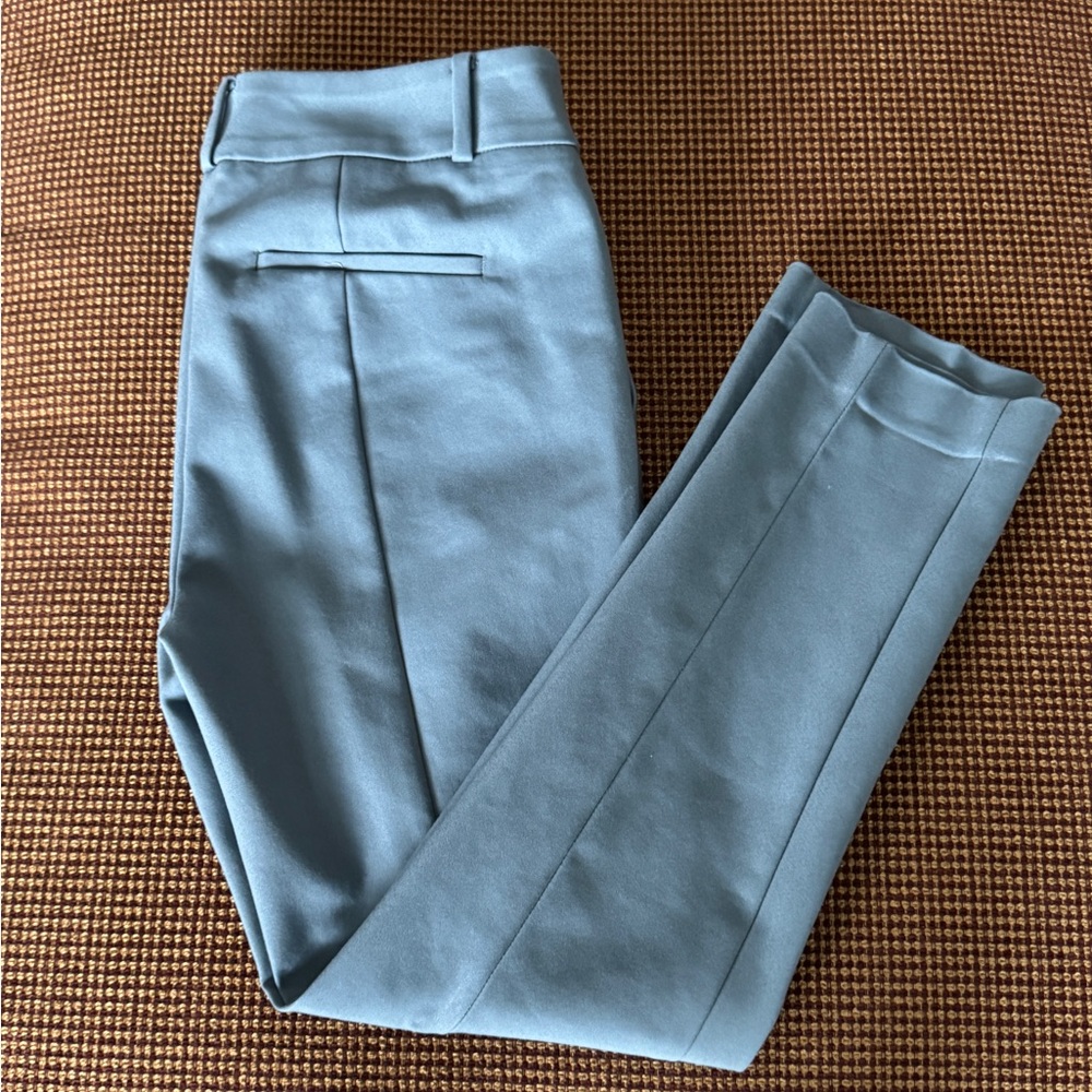 LOFT Blue Cropped Ankle Pants with Tapered Leg